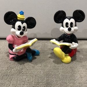 MINNIE AND MICKEY MOUSE ANTIQUE BOOKENDS